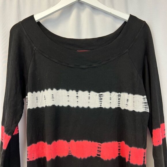 Bashara Lesser Womens Casual Top Black Striped Long Sleeve Modal Blend Large - Picture 2 of 10